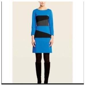 Carlisle Royal Blue Color Block Long Sleeve Dress US 12 Style 100235